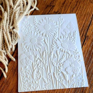Embossed Wildflower Card Set: Handmade Floral Note Cards