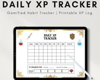 Printable RPG Habit Tracker: Gamified Productivity PDF (Digital Download)