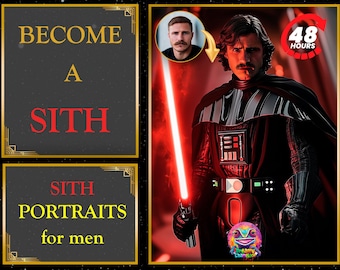 Custom Sith Portrait for men! | Canvas & poster | A custom STAR WARS portrait for him.Custom fantasy style portrait; gift for Star wars fans