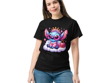 Niedliches Stitch Fashion Pink T-Shirt Klassisch T-Shirt