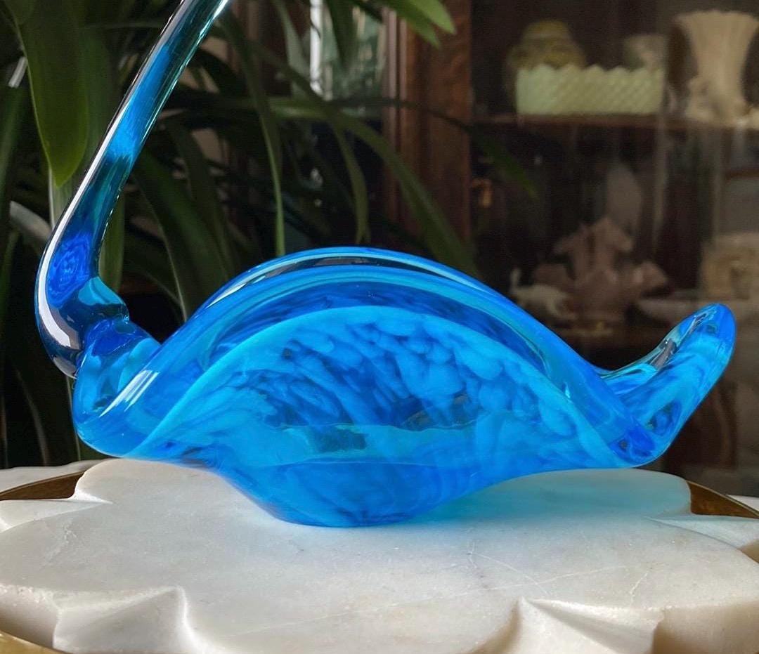 Vintage 1950's Hand Blown Glass Swan Candy Dish - MCM Decor - Etsy