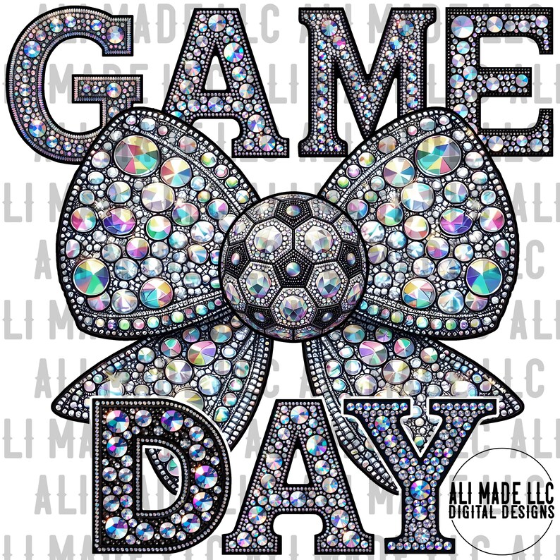 Shimmering Sequin Bow Ball Patterned Game Day Tee main image 0
