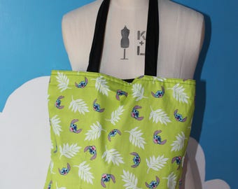 lime green lilo and stitch tote bag