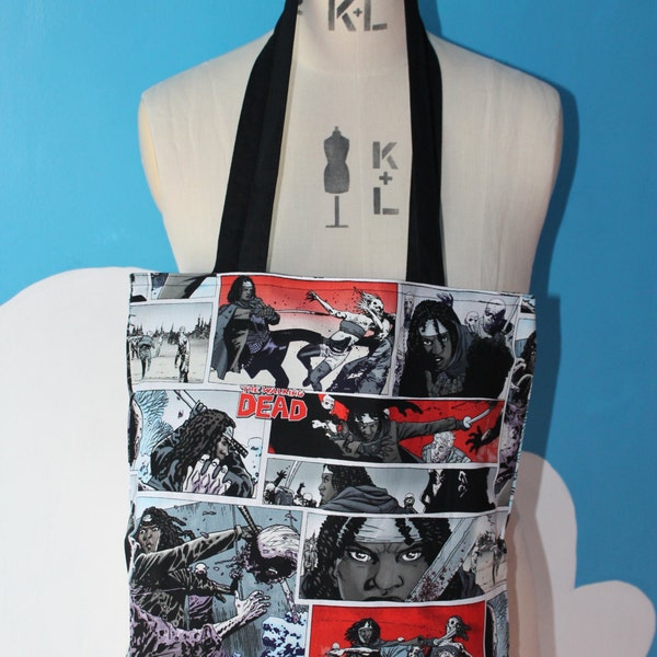 the walking dead comic tote bag