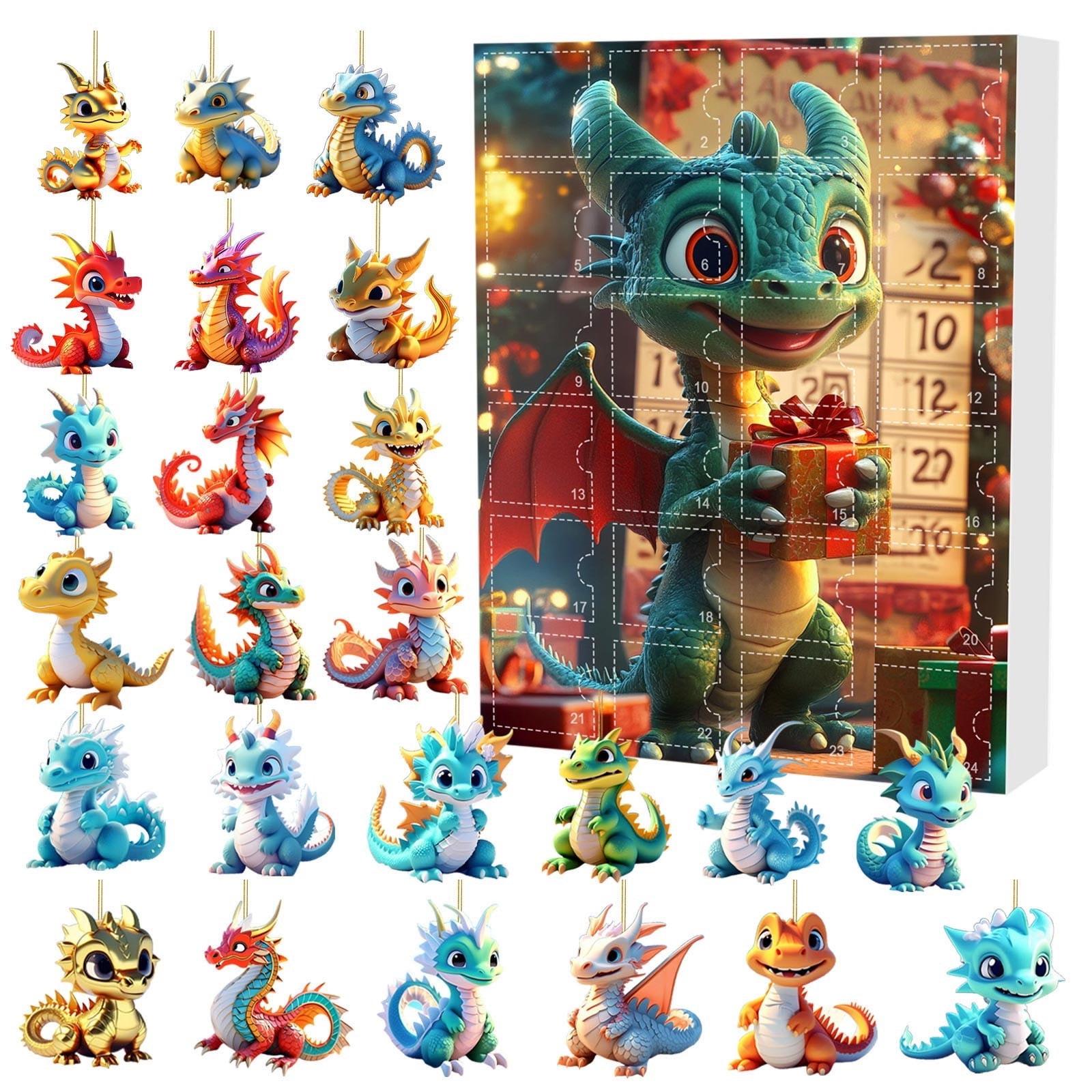 Discover Dragon Advent Calendar 2025, Fantasy Christmas Countdown Box, Mini Dragon Figurine Set, DnD Lover Gift, Mythical Creature Collectible