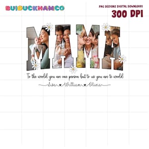 Nombre y foto personalizados de mamá (PNG), Día de la Madre (PNG), Regalo para mamá, Regalo personalizado para mamá, Foto del Día de la Madre (PNG), Regalo para abuela (PNG)