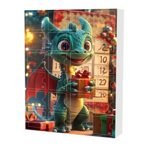 2025 Drachen-Adventskalender – 24 Türchen, Niedliches Design, Perfekt Für Kinder & Hundeliebhaber