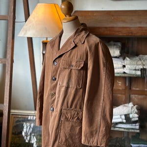 Vintage 1950s-60s Französische Jagdjacke aus Canvas