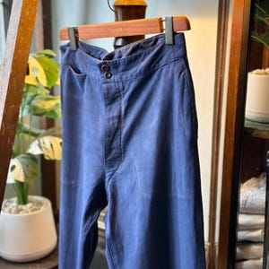 1930’s-1940’s French workwear Back belt cotton pants Wooden buttons