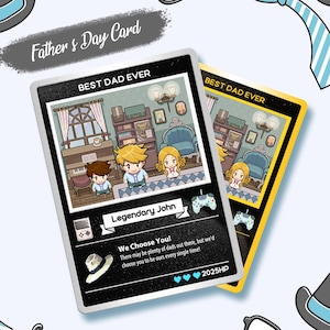 Carte personnalisée fête des pères, cadeau pour papa, cadeaux personnalisés fête des pères, carte fête des pères, cartes d'anniversaire, cadeau fête des pères d'enfants