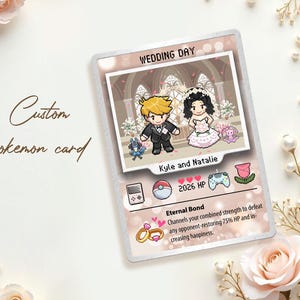 Wedding Pokemon Card, Custom Pokemon Card, Custom Wedding Cards, Engagement Cards, Newly Wed Gifts, Gift for Him, Gift for Her