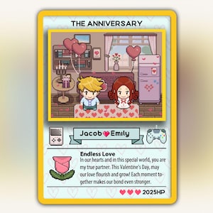Biglietto d'auguri Pokemon personalizzato, biglietto d'auguri Pokemon per coppie, biglietto d'auguri Pokemon dipinto a mano, biglietti d'auguri Pokemon personalizzati, regalo per lei, regalo per lui