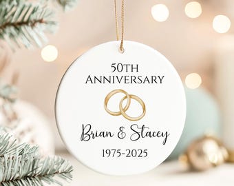 50th wedding anniversary gift for friends, personalized golden anniversary keepsake ornament, 50th anniversary gift for parents