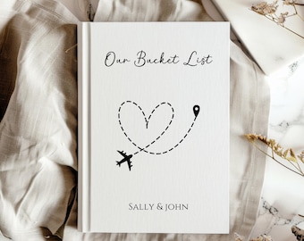 Personalized Bucket List Travel Journal, Custom Adventure Notebook for Couples, 1st Anniversary gift for husband wife