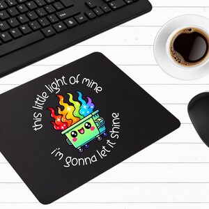 Dumpster Fire Mouse Pad, Funny Office Gift, Coworker Desk Accessory