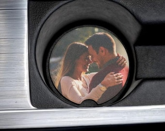Porta-copos personalizado com foto para carro.