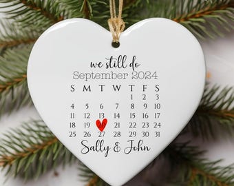 Vow Renewal Christmas Ornament -Personalized We Still Do Anniversary Keepsake - Christmas Gift - Couples Ornaments, Wedding Anniversary