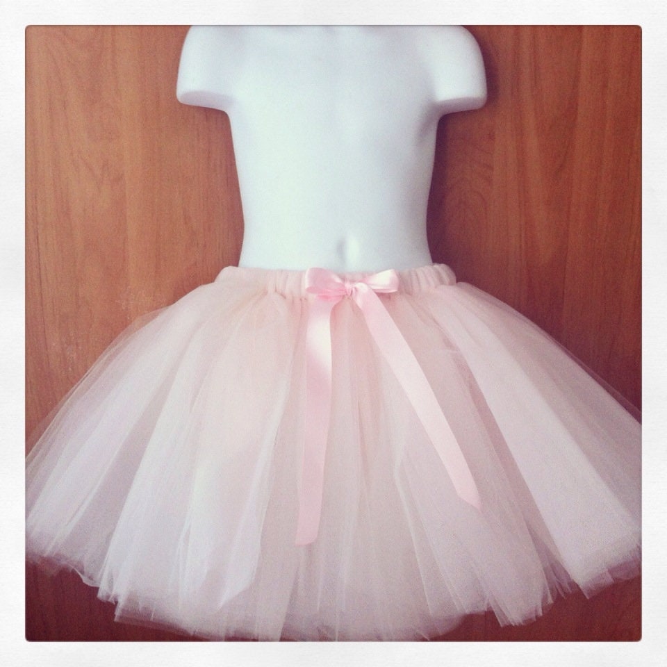 Blush Pink Flower Girl Tulle Skirt in Light Pink and Ivory - Etsy Canada