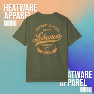 Heatware Division Lebanon Athletic Dept T-Shirt | Vintage Athletic Style | Lebanon Pride Tee | Heatwear Apparel Streetwear