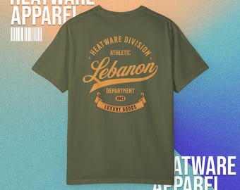 Heatware Division Lebanon Athletic Dept T-Shirt | Vintage Athletic Style | Lebanon Pride Tee | Heatwear Apparel Streetwear