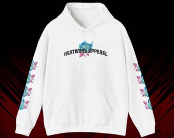 Rosen auf Feuer Hoodie | Edgy Blumen Sweatshirt | Brennende Rosen-Grafik-Hoodie | Streetwear von Heatwear Apparel | Stilvolles Unisex Hoodie Geschenk