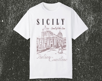 Sicily | Italian Coastline | Milan | Italy T-shirt | Sicilia | Cool Modern Tshirt | Vacation | Mens | Unisex | Italy Gifts | Italia Travel
