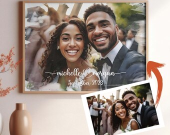 Personalized Couple Portrait, Custom Oil Painting from Photo