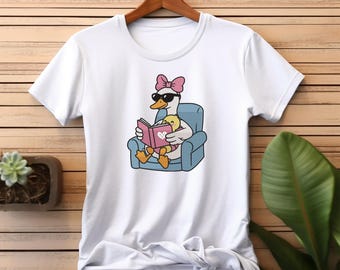 Mom Baby Duck Reading Heart Book Embroidery Design (Digital File)