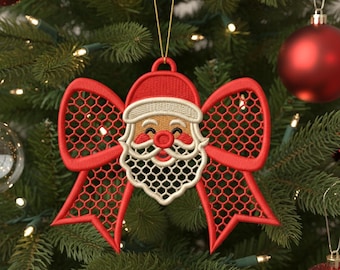 FSL Nikolaus Spitzen Ornament, Maschinenstickerei in 4 Größen