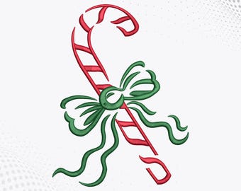 Zuckerstange Schleife Stickdatei: Weihnachten Stickdatei (Digitaler Download)