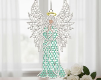 FSL Freistehende Spitze Engel Ornament Stickerei (Digitaler Download) 3 Größe