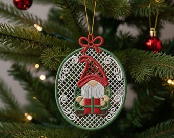 Wichtel Weihnachtsanhänger FSL Maschinenstickdatei (Digital Download)