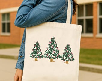 Weihnachtsbäume Stickdatei, Maschinenstickdatei (8 Größen)