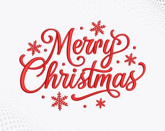 Vintage Christmas Curl Font Embroidery Design (PES File, Digital Download)