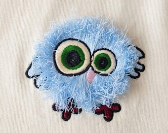 The embroidery pattern features a fluffy owl Embroidery Designs Instant Download(3size)