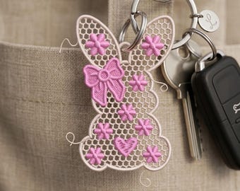 FSL Bunny Lace Aufhänger Maschinenstickerei Designs Instant 3 Größe