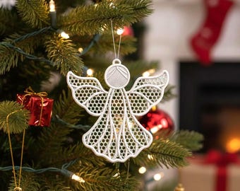 FSL Angel Christmas Ornament embroideryChristmas Ornament,  (Digital Download)3 Sizes