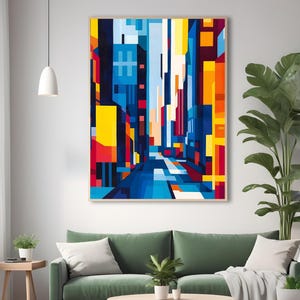 Bold Abstract Cityscape Art Print | Digital Download