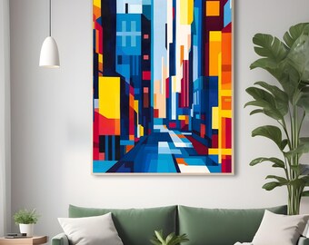 Bold Abstract Cityscape Art Print | Digital Download