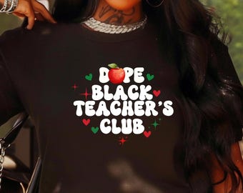 Dope Black Teacher Club Retro Heart Edition