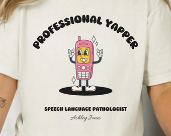 Personalized Speech Therapist T-Shirt: Retro Cell Phone Comfort Colors Tee