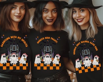 Funny Halloween Group Shirt: Retro Ghost Party Tee