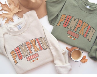 Pumpkin Season Sweatshirt: Retro Fall Comfort