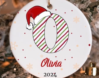 Personalized Initial Christmas Ornament: Ceramic Family Keepsake