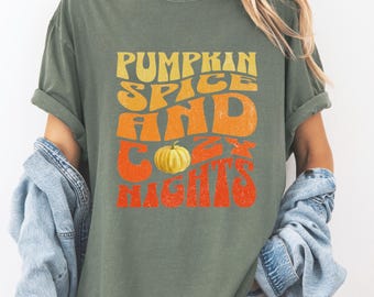 Pumpkin Spice T-Shirt: Cozy Fall Nights, Comfort Colors Tee