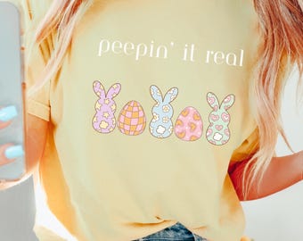 Peepin It Real Retro Easter Comfort Colors Tee
