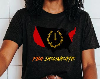 FBA Delineate USA Map Tee | Trident Laurel Graphic T-Shirt