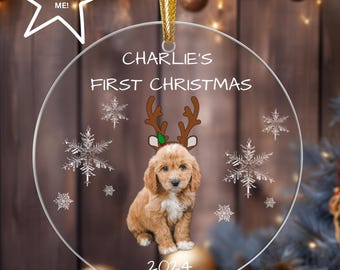 Personalized Pet Ornament: First Christmas Photo Keepsake
