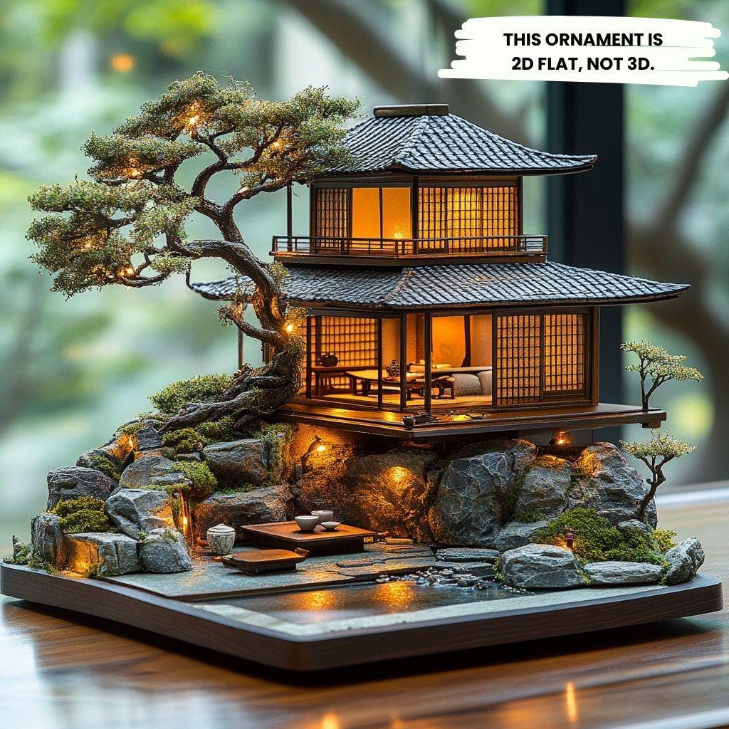 Japanese garden diorama - Etsy México, image size:1024x1024