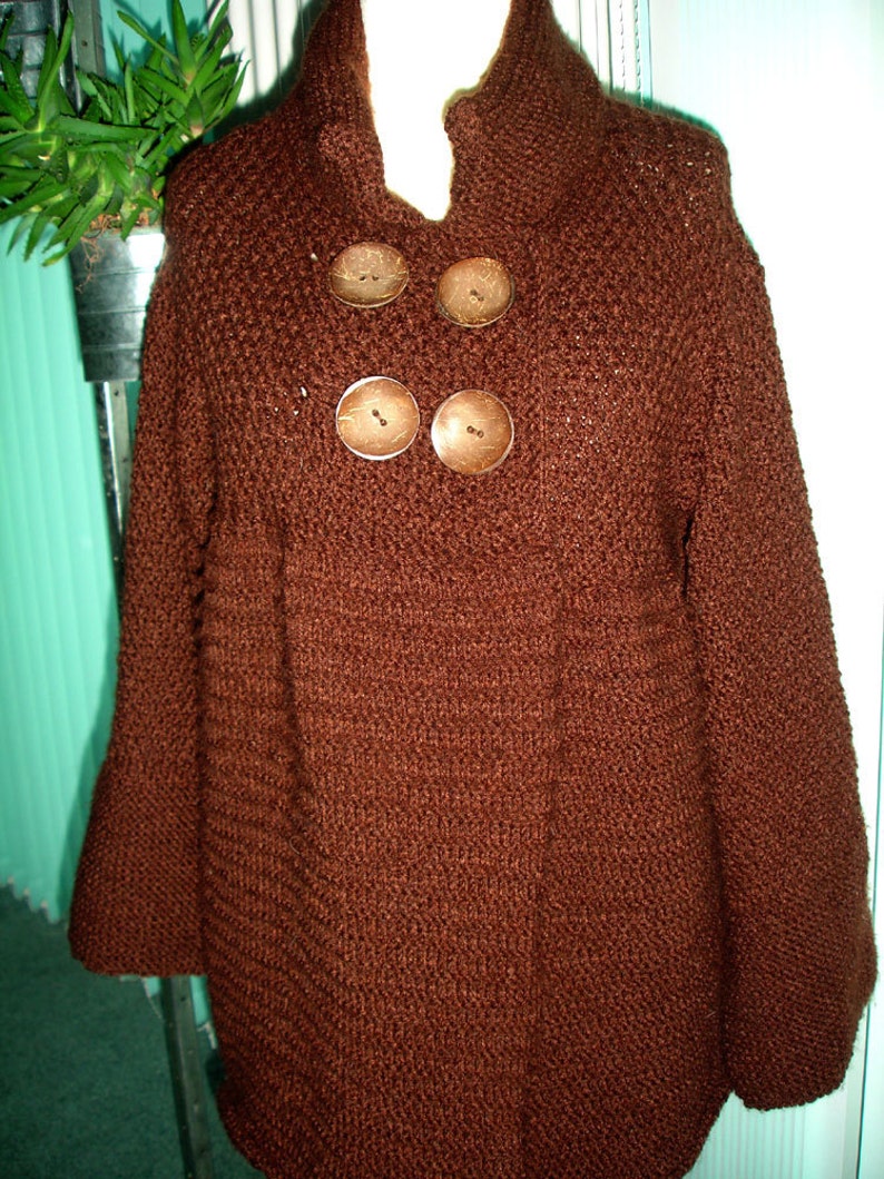 Sweater Coat With Big Wooden Buttons Custom Work | Etsy